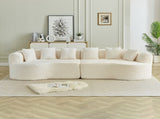Curved Sectional Sofa, 111.5-inch Oversized Modern Bone-Free Cloud Sofa with 6 Pillows Luxury W3505P456570