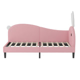 Twin size Upholstered Rabbit-Shape Daybed, Sofabed with Rabbit Ear Headboard, Pink N733P208516H