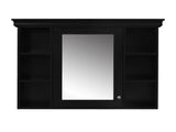 35'' x 28'' Black Wall Mounted Bathroom Storage with Mirror Door, Modern Bathroom Wall N710P196545B
