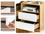 White Oak color, P2 particleboard with linen-textured melamine finish, drawers with beveled edges, 62963235