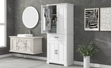 ZNTS Bathroom Storage Cabinet with Doors and Drawer, Multiple Storage Space, Adjustable Shelf, White 47035858