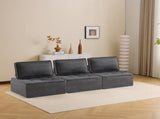 The dark gray linen wooden frame sofa can be freely spliced, meeting various needs such as in small W3612P395723
