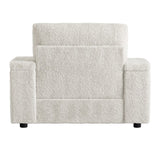 42" Oversized Chaise Lounge Indoor,Faux Rabbit Fur Sofa Bed with Storage Ottoman and N723P232726A