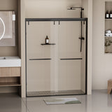 ZNTS 44-48 in. W x 76 in. H Semi-Frameless Shower Door, Double Sliding Shower Door, 5/16" Clear W1920P182242