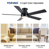 52" Low Profile Ceiling Fan with Lights W1367P185623