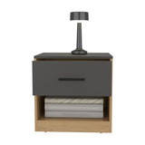 Alder 19.7" High One Drawer Nightstand Side Table end Table with Open Shelf for Bedroom, Home B200P286964