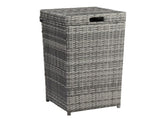 With Top Cover Iron Frame Rattan Trash Can Gary Gradient 49962159