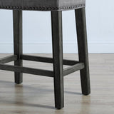 CoCo Upholstered Backless Saddle Seat Counter Stools 24" height Set of 2, Gray T2574P164809
