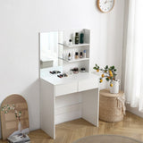 ZNTS Vanity desk with mirror, dressing table with 2 drawers, white color 74296764