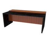 63" Modern Kitchen Island with Marble-Look Surface, LED Lights & Grille Design for Dining Room, W2699P365915