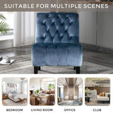 COOLMORE Modern Velvet Armless Accent Living Room Chair / Leisure Chair,Upholstered Fabric Button W39550131