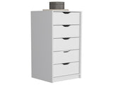 Dresser 42"H, 5 Drawers , Slim Storage Chest of Drawers, White B097133024