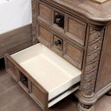 Transitional Rustic Natural Tone 1pc Nightstand Only Solid wood 3-Drawers Bronze Round Knobs Bedside B011139601