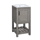 16" Bathroom Vanity Sink Combo for Small Space, Bathroom Sink Cabinet with Rectangular Ceramic N710P257402P
