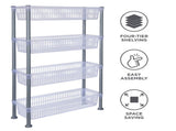 4 Tier Slim Basket Shelf in Clear 02289457