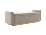 49" Bench with Storage, Storage Ottoman Bench with Safety Hinge, Gold Metal Base with wood frame, W2671P441836