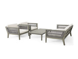 4-Pieces Acacia Wood Patio Furniture, Outdoor Furniture with Coffee Table, Patio Conversation N780P171148F