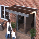 ZNTS 79" x 34" Window Awnings Door Entrance Canopy, Aluminum Alloy Bracket, 0.137 Inch Thick Crystal W2205P180079