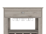 DEPOT E-SHOP Margh Bar Cart Drawer, Light Gray B097133242