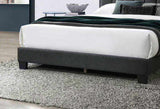 1pc Queen Size Bed Charcoal Wool Fabric Channel Tufting w LED Full Upholstered Bedframe Bedroom Bed B011P238968