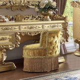 Gold Vanity Stool with Button Tufted B062P215391