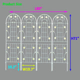 4 Pack Metal Garden Trellis 71" x 19.7" Rustproof Trellis for Climbing Plants Outdoor Flower Support W1586135958