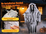 6FT Life Size Hanging Ghost Bride Halloween Decoration, Sound Activated Animated Prop with Glowing 52196442