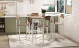 TOPMAX Farmhouse 5-piece Counter Height Drop Leaf Dining Table Set with Dining Chairs for 4,White WF290233AAK