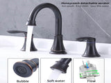 2-Handle 8 inch Widespread Bathroom Sink Faucet Oil-Rubbed Bronze Lavatory Faucet 3 Hole 360&deg 17915077