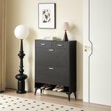 Large size Shoe Cabinet,Free Standing Tipping Bucket Shoe Rack Organizer with 2 Flip Drawers&2 W2516P270525