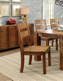 ZNTS Dark Oak Rustic Style Solid wood Kitchen Set of 2pc Dining Chairs Panel Back Chairs Dining Room B011P232475