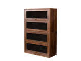 Bookcase Contemporary Closed Back Glass Doors Office Storage Cabinet Floor-to-Ceiling Low Cabinet W331P195805