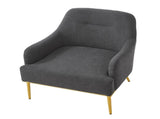 Modern Accent Chair Upholstered Armchair Single Sofa Chair with Curved Backrest and Gold Metal Legs N763P360684R