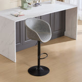 Adjustable Swivel Bar Stools, Mid-Century Modern PU Leather Upholstered Counter Height Bar Stool, W1143P173512