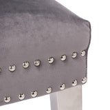 Simba Stainless Steel 2 Piece Chair Finish with Velvet Fabric in Dark Gray 808857571366