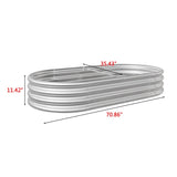 Raised Garden Bed Outdoor, Oval Large Metal Raised Planter Bed for for Plants, Vegetables, and W840101952