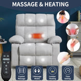 Beige Dual Motor Infinite Position Up to 350 LBS Chenille Power Lift Recliner Chair, Heavy Duty W3224P295282