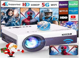 Projector with WiFi and Bluetooth, Native 1080P Outdoor Support 4K, Portable Movie 84230234