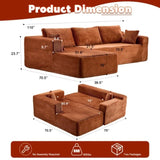Compression Sectional Couch with Comfy Chaise, Boneless L Shape Sofa with Deep Seat, Minimalist 07440371