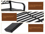 50" Iron Outdoor Courtyard Decoration Park Leisure Bench 63727074