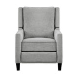 Modern Home Furniture Reclining Chair 1pc Gray Textured Fabric Upholstered Nailhead Trim Solid Wood B011P190689