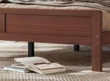 Full Size Platform Bed with Tall Headboard, Solid Bamboo-made Bed with Support Slats, Full Bed W5316P483992