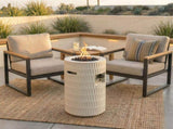 26" Propane Fire Pit, Outdoor Gas Patio Fire Pit 40,000 BTU, Cylindrical Concrete Fire Pit with W5727P465776
