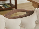 Velvet Dining Chair with Handmade Tufted Trim, Solid Wood Handles on Top and Sides, Vintage Copper W1143P338140