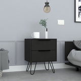 Augusta 2 Nightstand , End Table, Side Table Four Legs, Two Drawers -Black B20092070