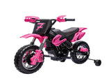 12V Kids Motorcycle 2 x 35W Electric Dirt Bike with Training Wheels Rear Suspension Horn Pink 70924596