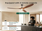 70in ceiling fan with lights, comes with wall control and remote, six-speed reversible motor, three W3775P566868
