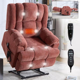Dual Motor Heat Massage Infinite Position Up to 350 LBS Electric Power Lift Recliners with W3224P288311