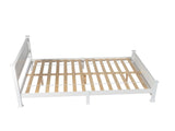 Queen Single Bunk Painted Melamine Veneer & Pine MDF Frame Vertical Striped Decorative 20571204