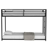 ZNTS Adam Sturdy Twin over Twin Bunk Bed Metal Black for Kids and Adult, Low Profile Twin over twin bunk B083P152996